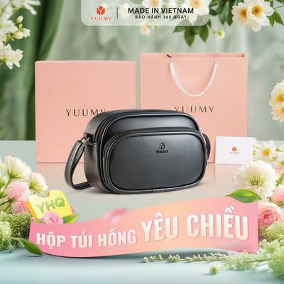 Bộ hộp quà YUUMY (Túi đeo chéo nữ YUUMY YN330 + Hộp quà YHQ2 + Túi giấy YTG2 + Túi rút BVR3838 + Thiệp cảm ơn YBT1)