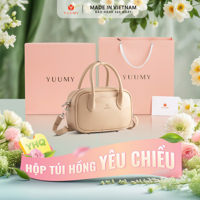 Bộ hộp quà YUUMY (Túi đeo chéo nữ YUUMY YN247 + Hộp quà YHQ2 + Túi giấy YTG2 + Túi rút BVR3838 + Thiệp cảm ơn YBT1)