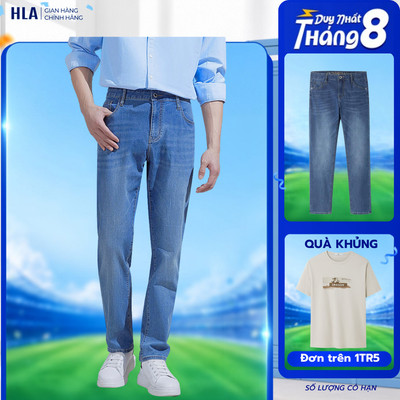 [HỎA TỐC 4H] Quần Jeans Nam HLA Xanh Denim - Chất Cotton Co Giãn, Tôn Dáng, Trẻ Trung, Sử Dụng Được Nhiều Dịp