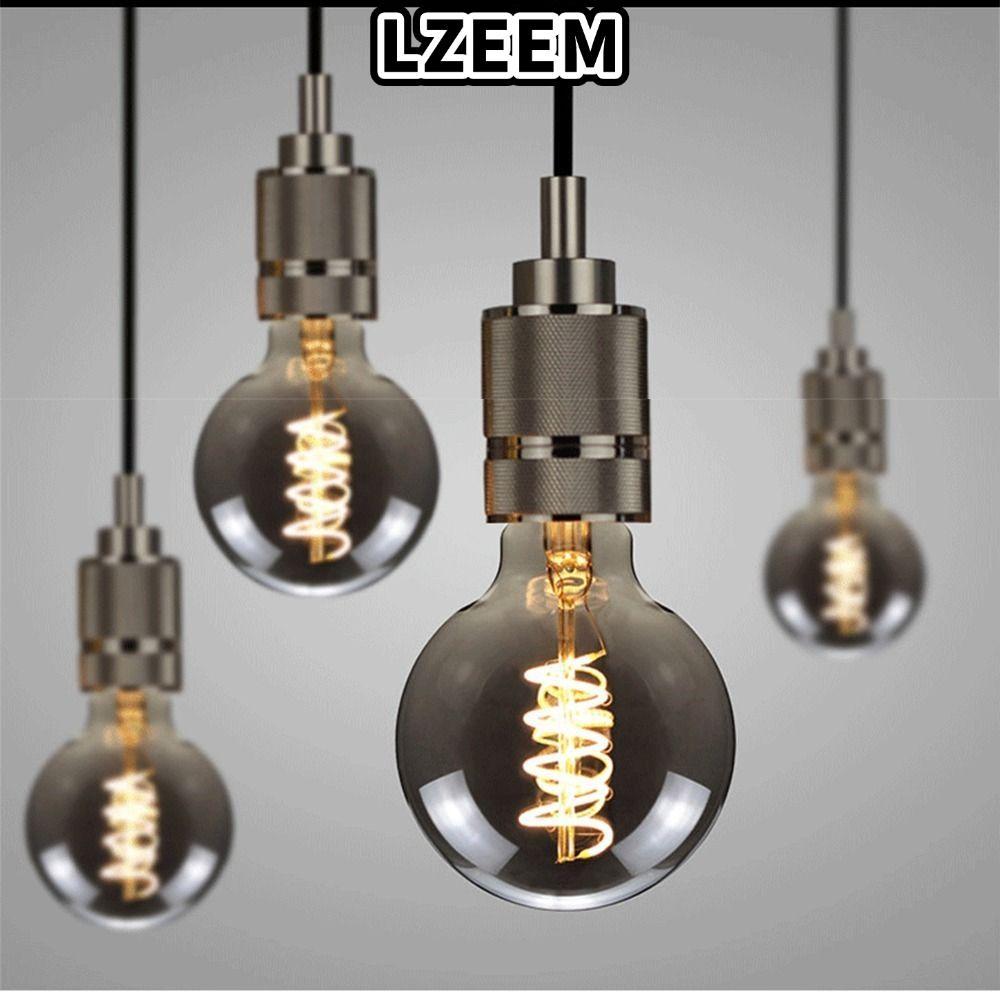 LZEEM Dây Tóc, Kính Mạ Điện Màu Xám Vintage Retro Bóng Đèn, Đầu Nối Vít Nóng Đèn Edison Trắng Ấm Đèn