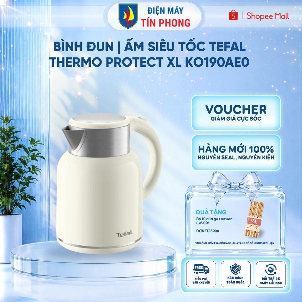 Bình đun | Ấm siêu tốc Tefal Thermo Protect XL KO190AE0 Trắng 1.9L - Bảo Hành 24 Tháng