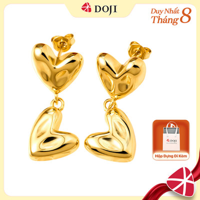 Hoa Tai nữ mạ vàng cao cấp Playful Love, phong cách trẻ trung, hiện đại dành cho đi tiệc, đi làm, đi chơi - DOJI