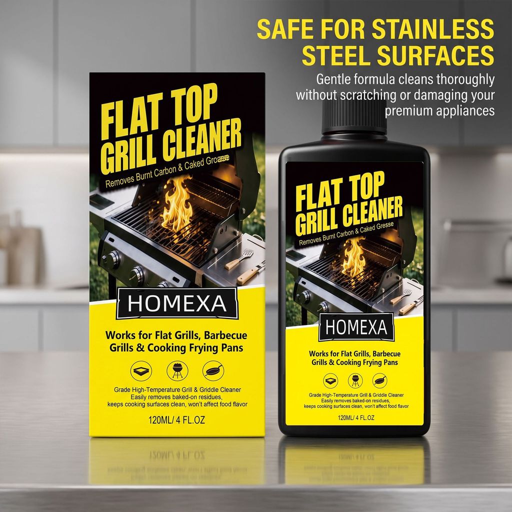 Xịt Nướng Làm Sạch Sâu 120ml - Loại Bỏ Mỡ Đốt Cháy & Carbon Từ Flat Tops, Lò Nướng & BBQs