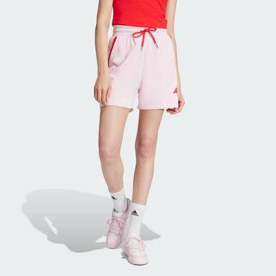 adidas Phong cách sống Quần Short Vải Thun Da Cá Màu Nổi Bật Essentials Nữ Hồng JG6218