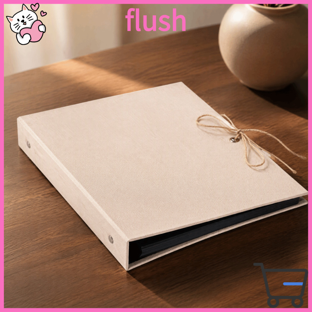 FLUSH Linen Craft Card Album, Dây buộc 10.43x8.27in Album sổ lưu niệm DIY, Kết cấu vải lanh sáng tạo
