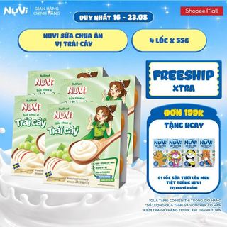 Combo 4 Lốc NuVi Sữa Chua Ăn Vị Trái Cây 55g/hộp