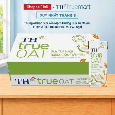 Thùng Sữa Yến Mạch TH true OAT milk Hương Dừa 180ml (48 Hộp)