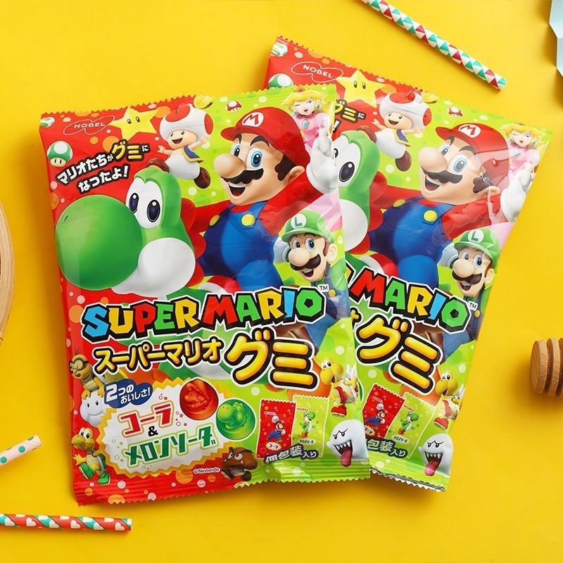 Nhật Bản nhập khẩu nobel nobel nobel Cantaloupe Candy Soda Gummy Mario Cola Đồ ăn nhẹ trẻ em 26.513 
