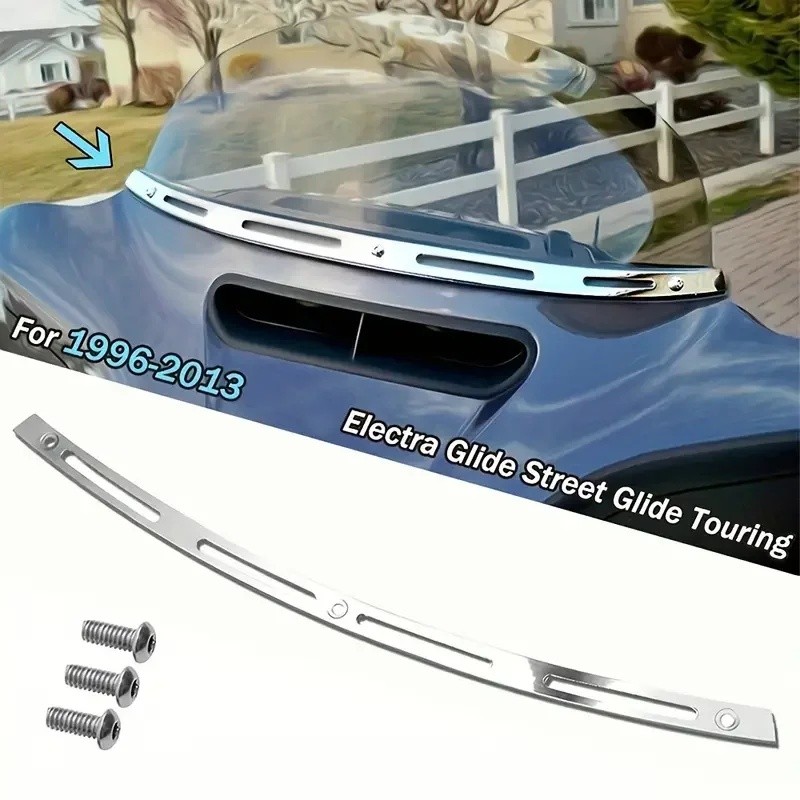 Chrome Xe Máy Kính Chắn Gió Viền Cho Harley 1996-2013 Electra Glide Street Glide Lưu Diễn FLHT FLHTC