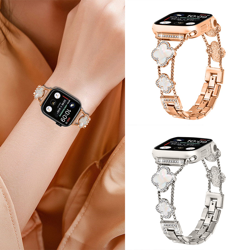 Vòng đeo tay dây đeo kim loại bằng thép không gỉ cho Apple Watch IWatch Ultra / SE 3 2 Series 12 11 