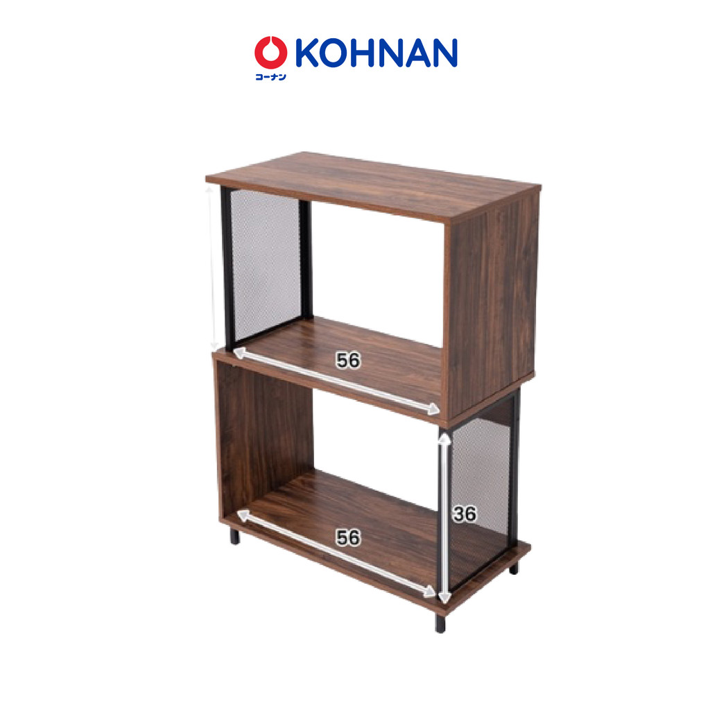 Kệ Gỗ KOHNAN 2 tầng trang trí nội thất nâu xậm/trắng
