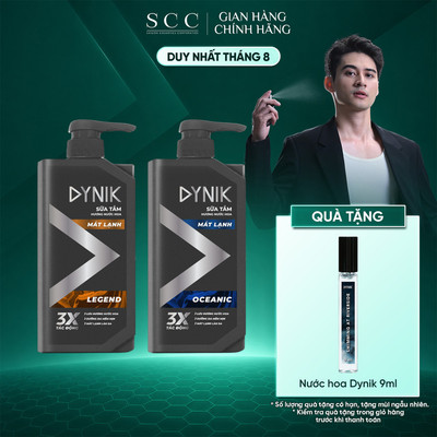 Sữa Tắm Nam Dynik Hương Nước Hoa Cao Cấp 650g - Công Thức 3X Tác Động Mát Lạnh Sạch Sâu & Khóa Ẩm Da
