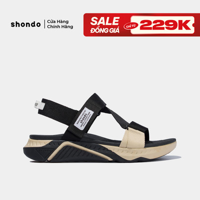 Giày Sandal Nam Nữ SHONDO F7R Êm Nhẹ Mang Đi Học Đi Chơi Màu Đen Be F7R1125