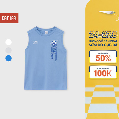 Áo ba lỗ bé trai CANIFA in hình năng động thoải mái 2TA26S001