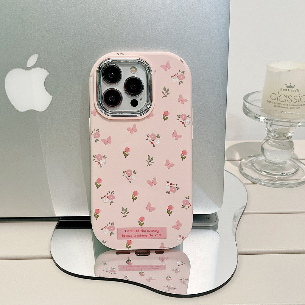 ốp lưng iphone 12 thường ốp lưng iphone sang chảnh nữ Ins Xiaoxiangfeng Bướm Hoa Hồng Thích Hợp Cho 