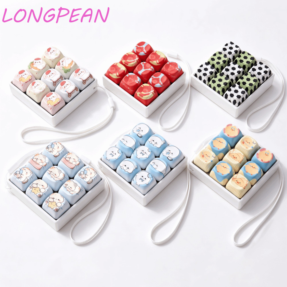 LONGPEAN Fidget Clicker Móc Khóa, Bàn Phím Nút Ngón Tay Chân Mèo Fidget Móc Khóa, Bàn Phím Ngón Tay 