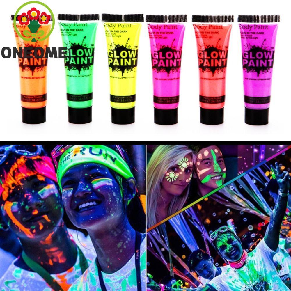 ONEOME Body Art Painting, Luminous Color Festival Face Huỳnh Quang Glow Paint, SFX Makeup UV Glow Ki