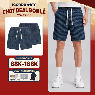 Quần Short Jeans Nam ICONDENIM Gridline Form Loose QSID0266