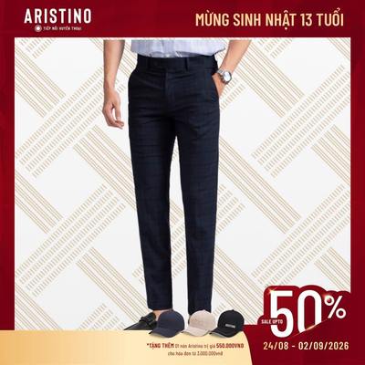 Quần âu nam ARISTINO cao cấp màu sắc trung tính, họa tiết kẻ caro tinh tế, lịch lãm - ATR01502