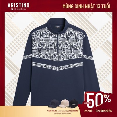 Áo Half zip Nam Aristino Golf thiết kế thể thao thời thượng đẳng cấp AHZG06BZ