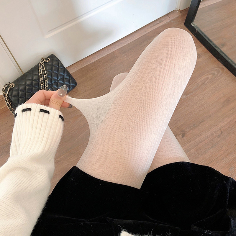 Nhật Bản Trắng Vớ Xuân Hè Mỏng Phong Cách Sữa Trắng lolita lolita Ren Quần Nữ jk Màu Be Vớ
