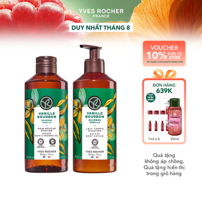 Combo sữa tắm và sữa dưỡng thể hương vani Yves Rocher 400mlx390ml