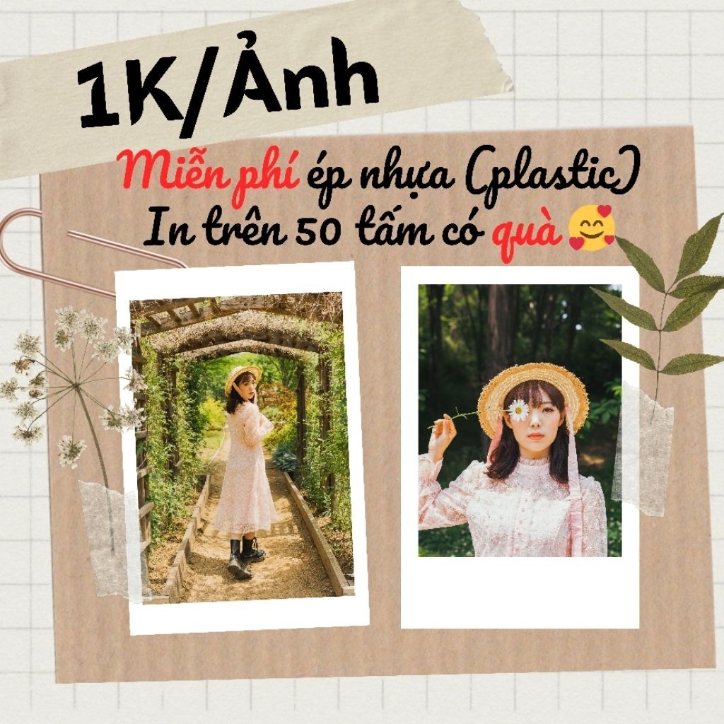In ảnh pola theo yêu cầu 1K/ tấm  - nhận in từ 30 ảnh - in trên 50 ảnh có quà