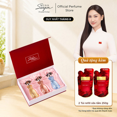 Bộ Sưu Tập Nước Hoa Nữ Thơm Lâu, Hương Thơm Tinh Thiết, Ngọt Ngào Miss Saigon Elegance Blush & Bloom 15ml x 3