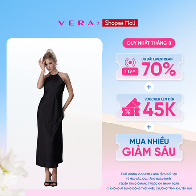 Đầm ngủ hai dây dáng dài trơn Vera Satin mềm mịn, sang trọng - V0677