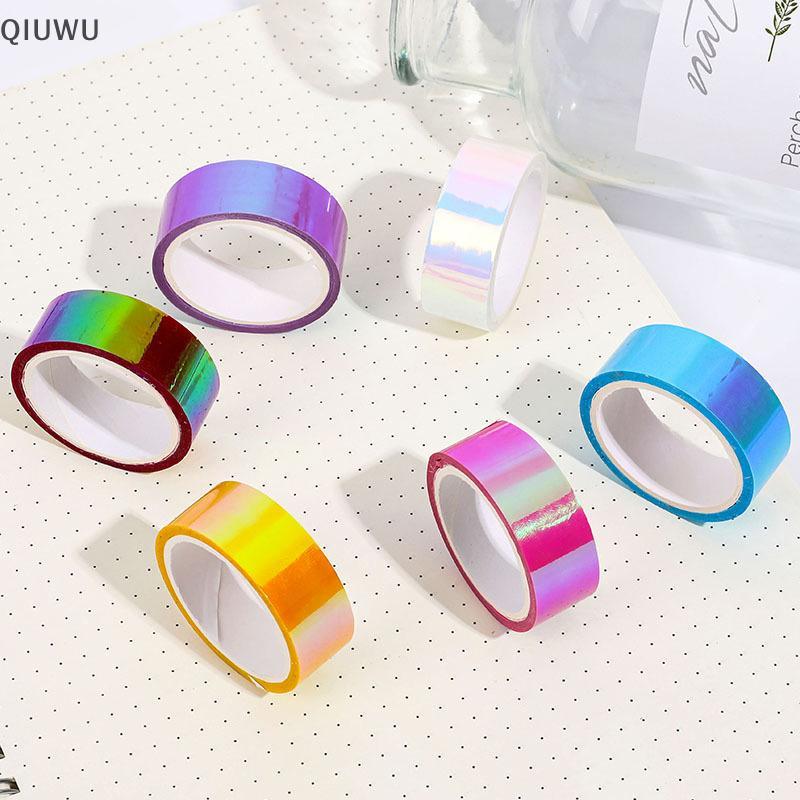 QIUWU 500cm Holographic RG Prismatic Glitter Tape Hoops Sti Rhythmic Gymnastics Ring Trang trí Thiết