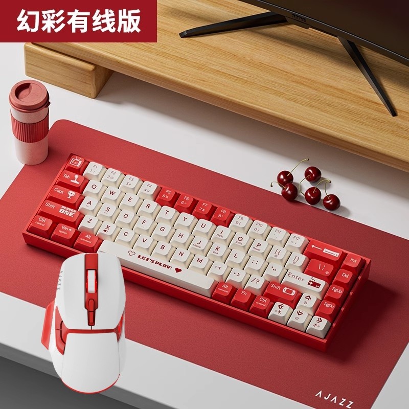 Đen Jue AK680 Hot Swap Bàn Phím Chuột Bộ Có Dây Nhỏ Di Động Máy Tính Xách Tay Trà Xanh Đỏ Công Tắc 6