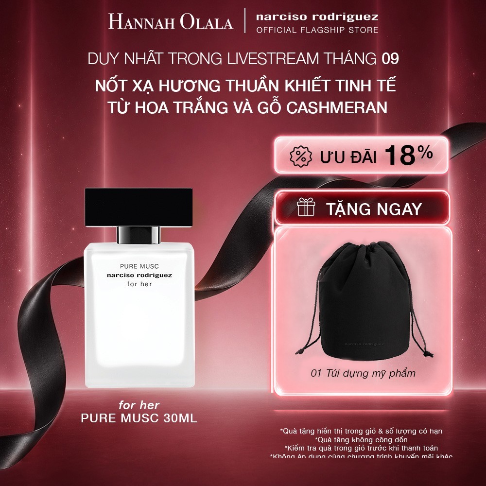 [HANNAH] Nước Hoa nữ Narciso Rodriguez Pure Musc For Her EDP 30ml