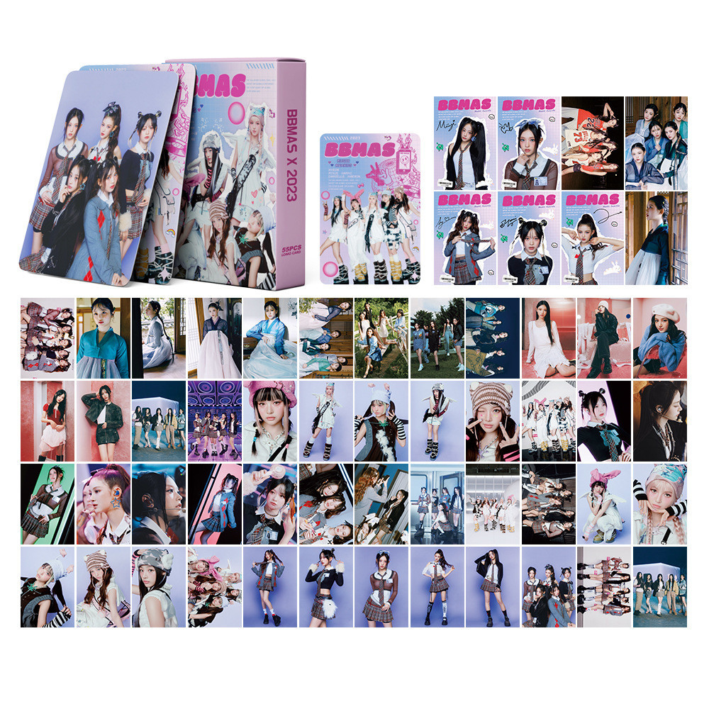 55 Tờ NJ Billboard BBMAS 2023 Hỗ Trợ LOMO Thẻ Quần Jean Mới Nhóm Bé Gái Hàng Hóa Bưu Thiếp