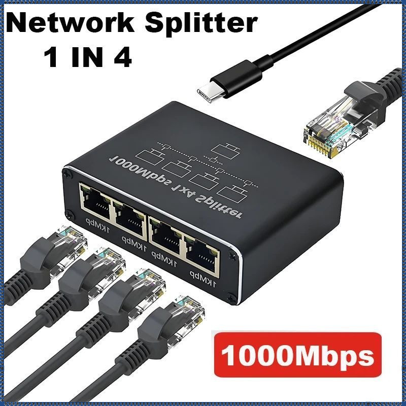 Bộ Chia Cổng Mạng Gigabit 1000Mbps RJ45 1 Ra 4