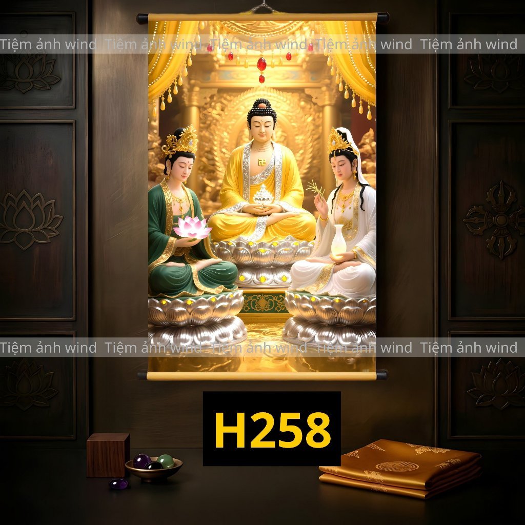 Tranh vải canvas nẹp nhựa [+99 MẪU TRANH PHẬT GIÁO ] _ Tranh canvas treo tường Liên Châu Shop