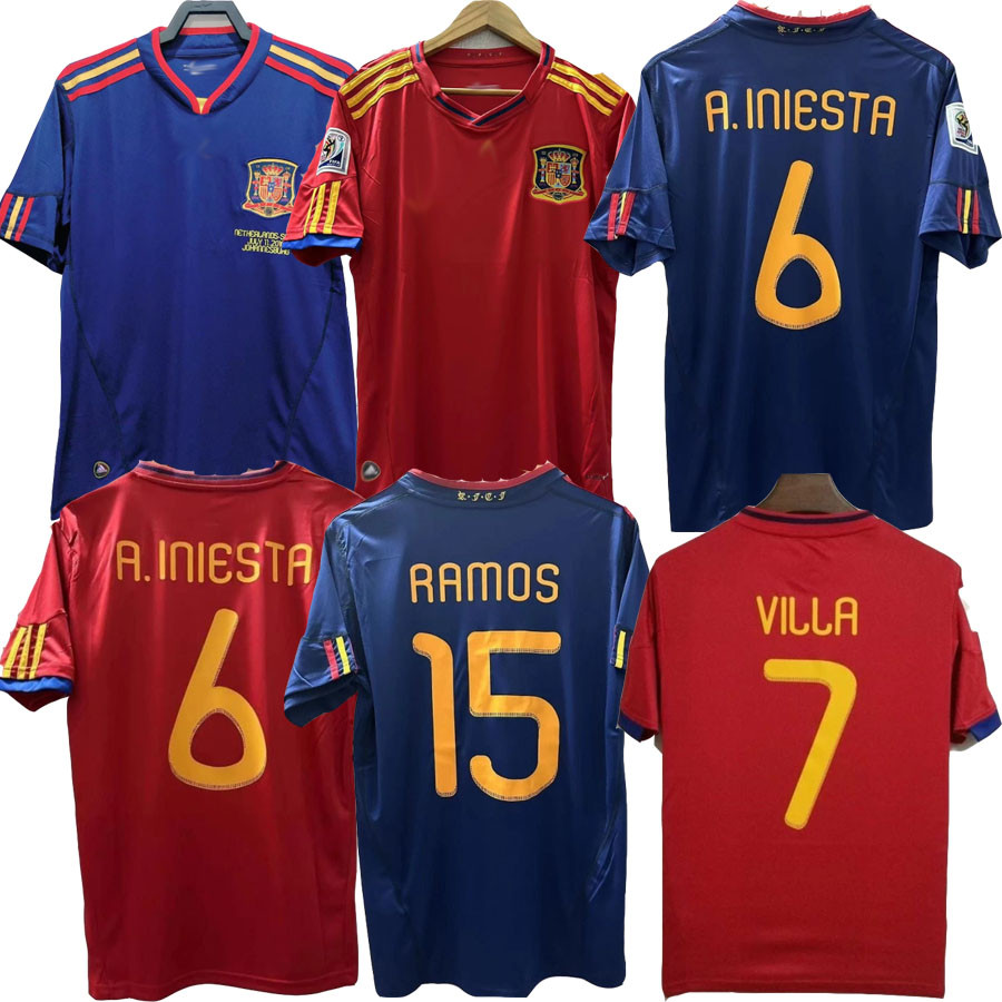 Áo đấu retro World Cup 2010 đội tuyển Tây Ban Nha - Raul, Xavi, Luis Enrique, Xabi Alonso