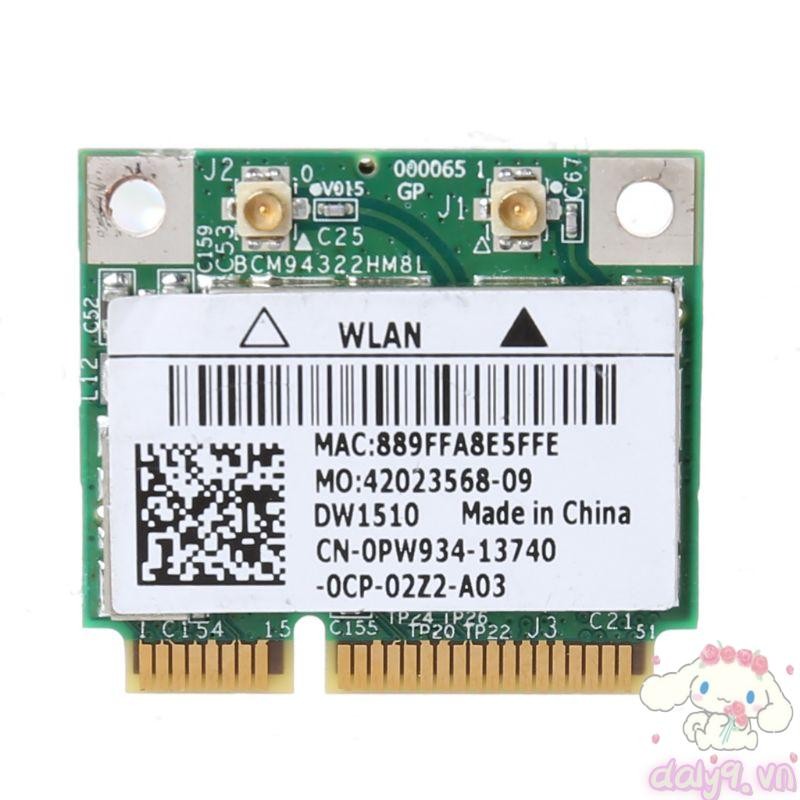 Dal Dual Band BCM94322HM8L DW1510 Half Mini PCI-e WIFI Wlan Card cho DELL E4200
