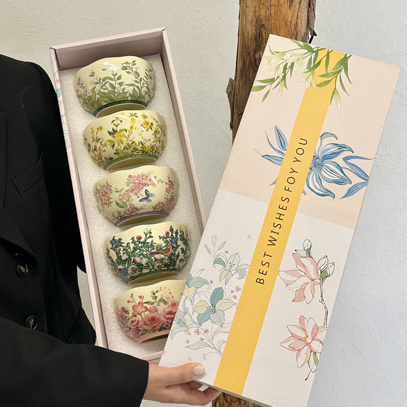 Bộ bát cơm gốm Fanhua Sijin 2025 Phong cách mới Bát ăn giá trị cao Cá nhân Bộ đồ ăn chuyên dụng Quà 