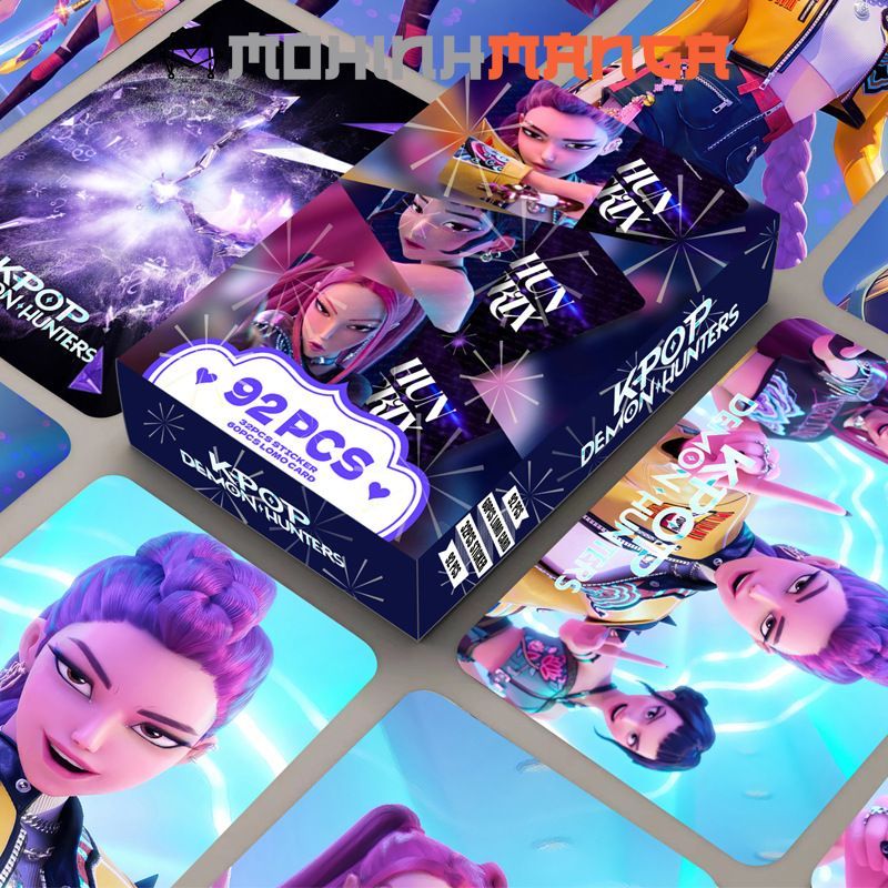 Lomo card 92PCS - 30 thẻ Kpop Demon Hunters Photocards Rumi Jinu Derpy Tiger Saja Boys in 2 mặt
