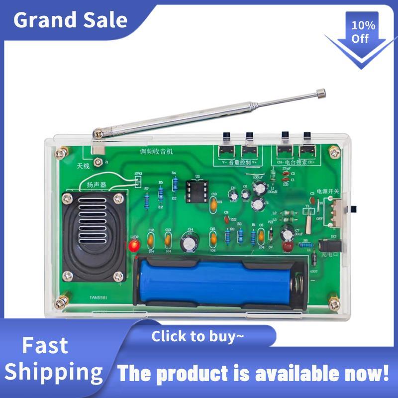 DIY FM Radio Kit Sản xuất điện tử Học sinh DIY Thực hành hàn Hội giảng dạy Huấn luyện Bảng mạch Phần