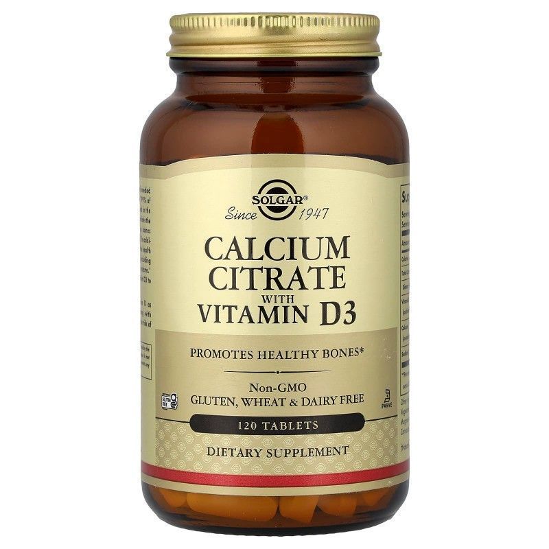 Viên uống Solgar Calcium Citrate 1000mg 120v – Vitamin D3 600IU hỗ trợ xương, nhập khẩu Mỹ
