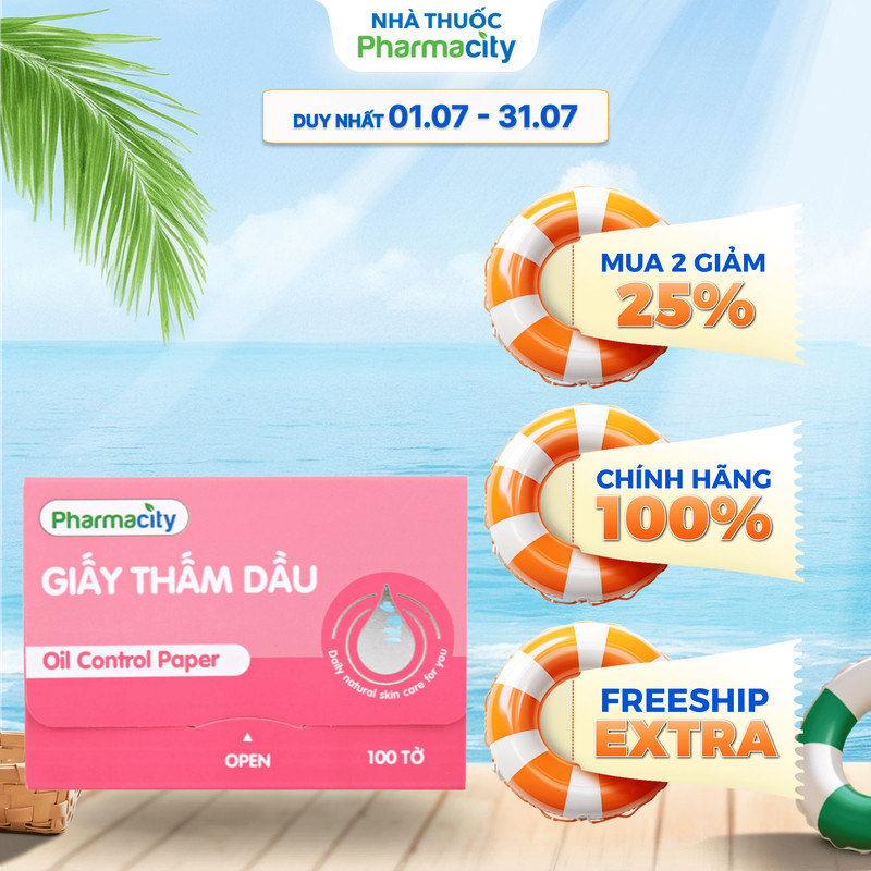 Giấy thấm dầu cơ bản Pharmacity (100 tờ/gói)