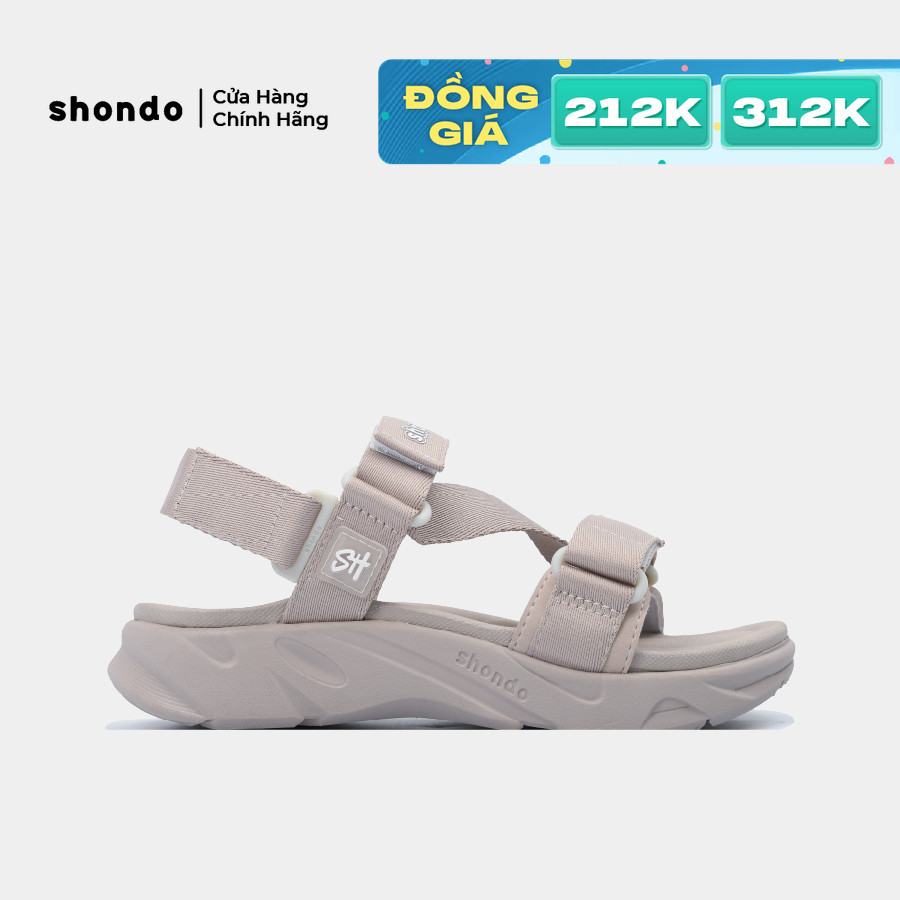 Giày Sandal Nam Nữ Shondo F8 Ver.2 Thời Trang Êm Ái Màu Nâu F8M9595