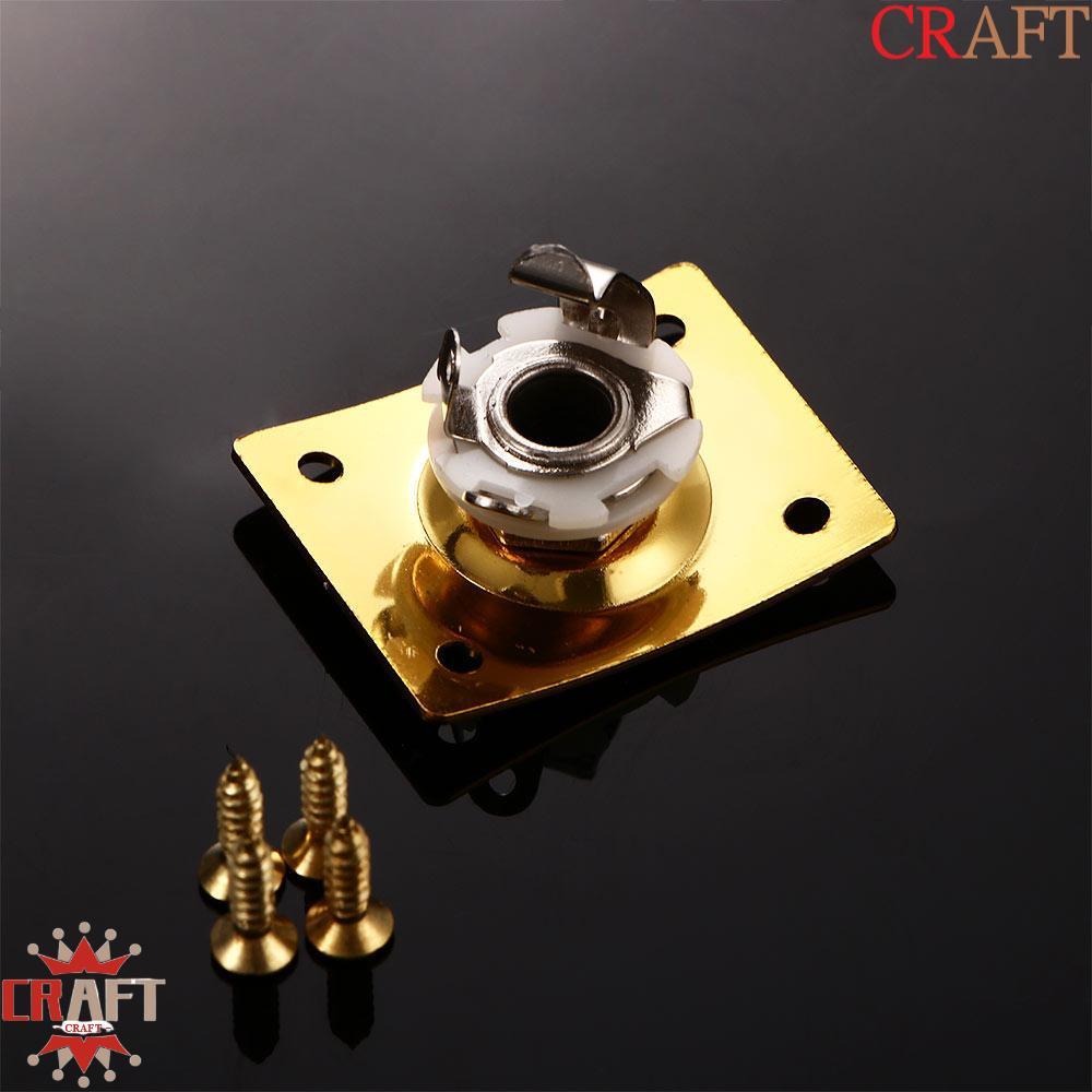CRAFT Stereo Jack 1 / 4 (6.35mm) Jack Kim Loại Tấm & Ốc Vít Cho Đàn Guitar Điện Đàn Guitar Phần Đàn 