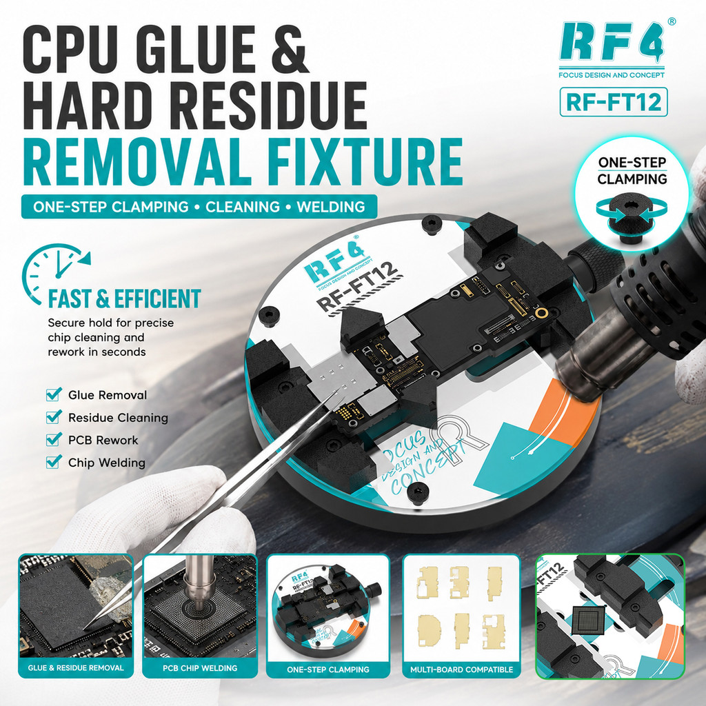 RF4 RF-FT12 Núm đơn Khóa nhanh Sửa chữa Kẹp cố định Tối ưu hóa cho keo CPU Loại bỏ cặn cứng Bo mạch 