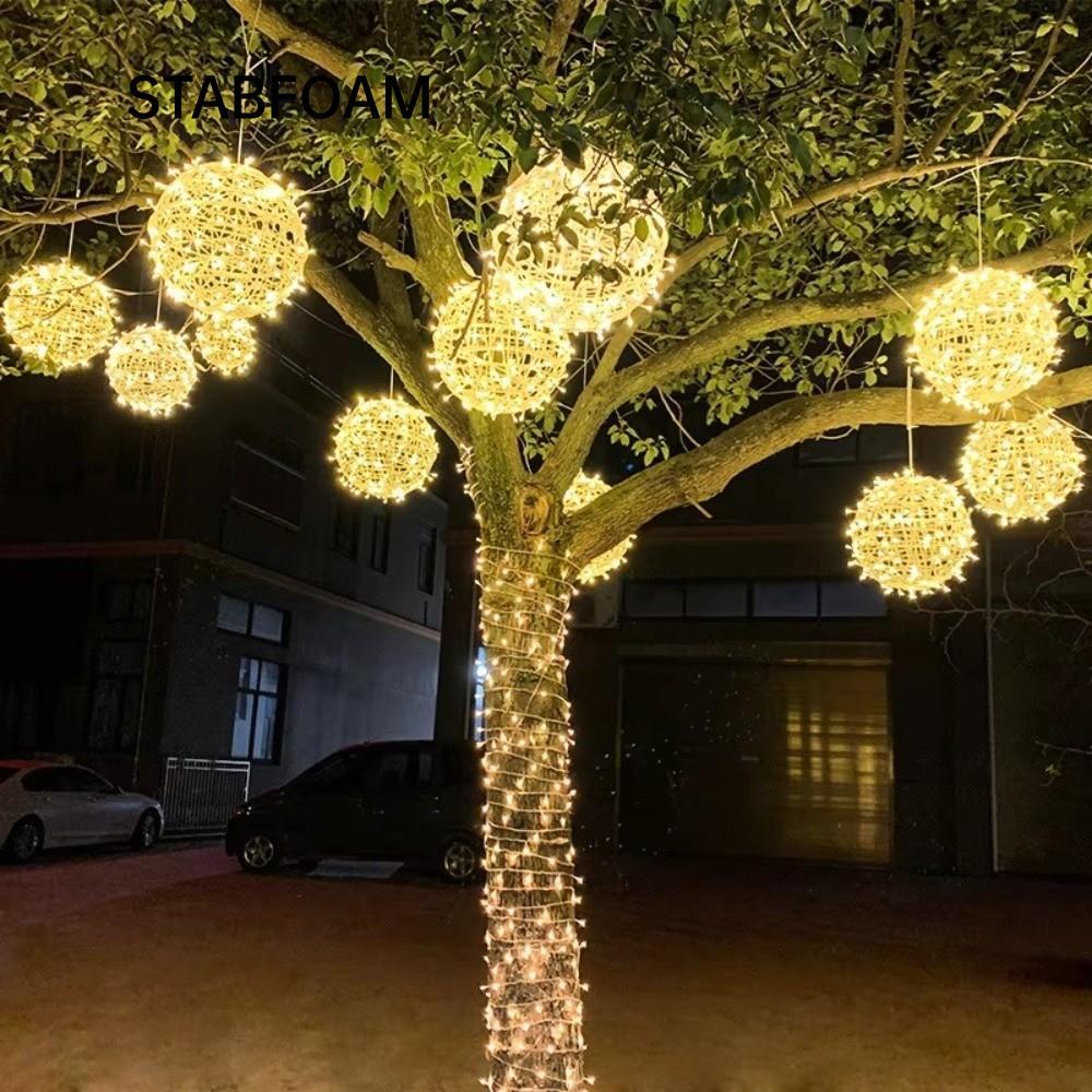STABFOAM Festoon Mây Bóng Đèn, Bóng Mây 20 / 28CM Trang Trí Sân Vườn Đèn Treo, LED 220V Ramadan Fest