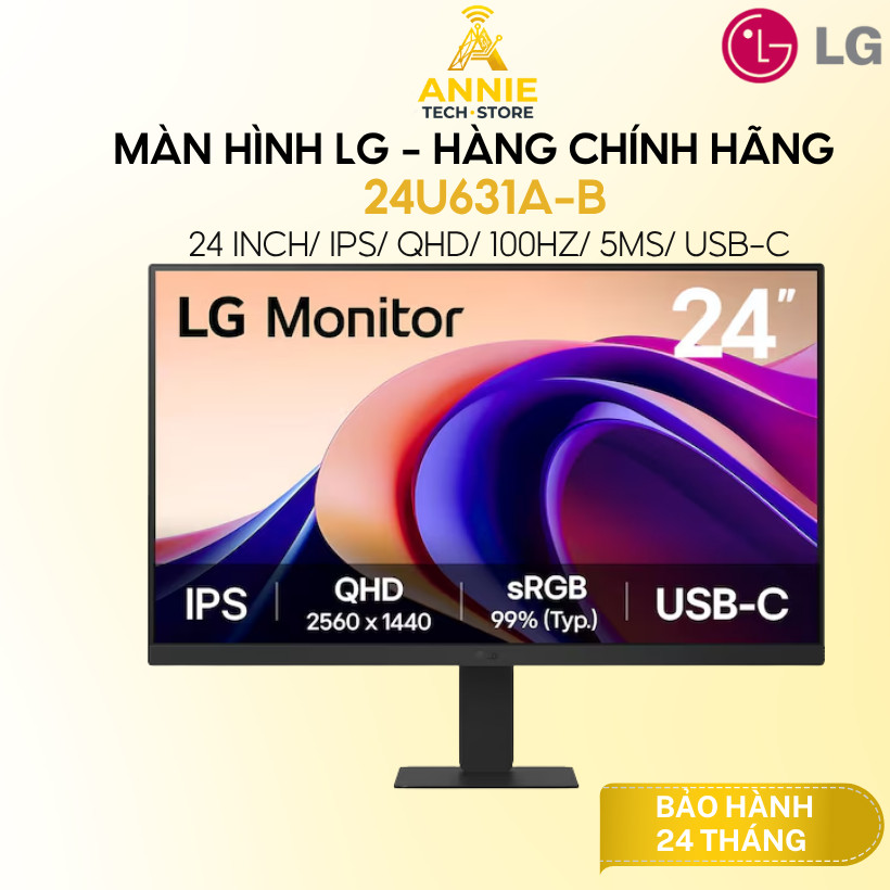 Màn Hình LG 24U631A-B, 27U631A-B (24, 27 inch/ IPS/ QHD/ 100Hz/ 5ms/ USB-C) - Hàng chính hãng