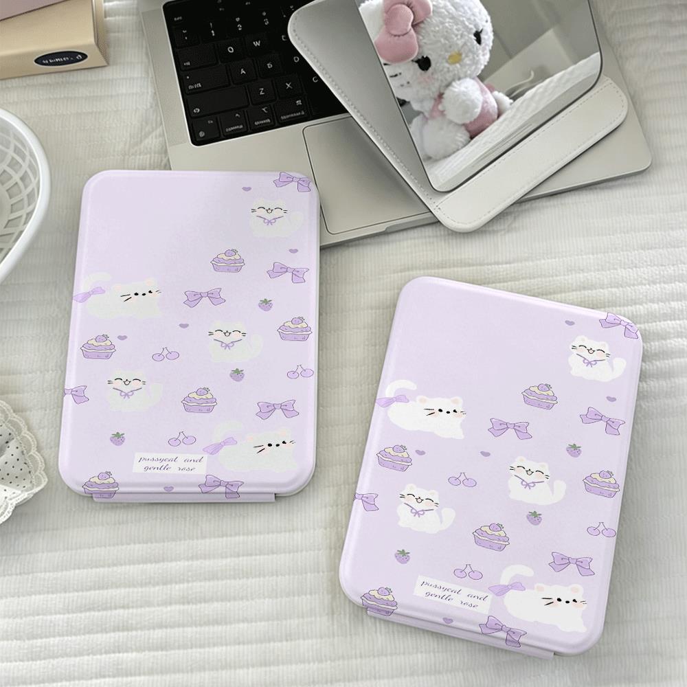 Gương gập trang điểm mây tím nhỏ nền tím nhạt tối giản hot trend sinh viên