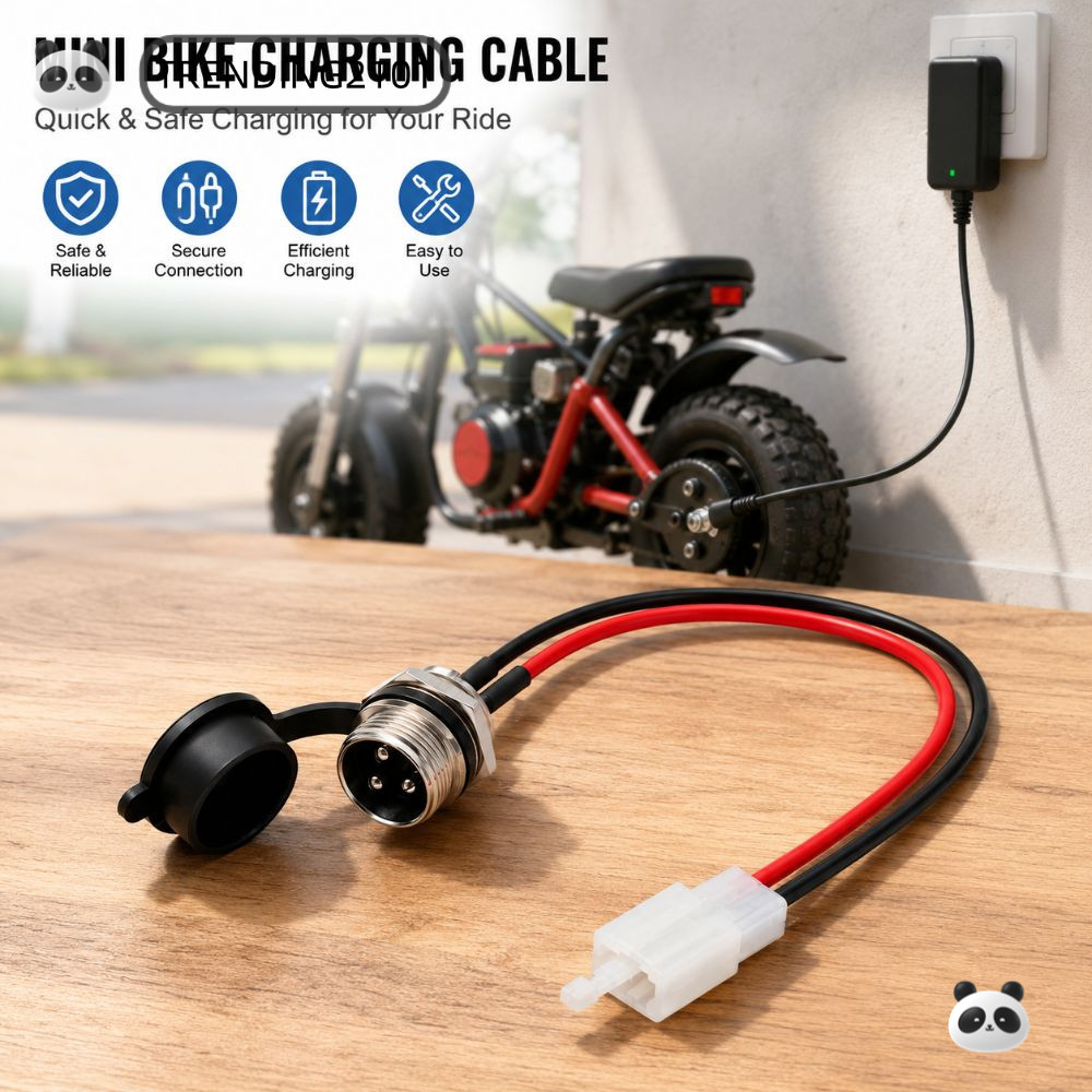 Cổng sạc xe tay ga TRENDING, Bộ phận thay thế Dây nguồn 17AWG, Ổ cắm sạc 3 chân đa năng chuyên nghiệ
