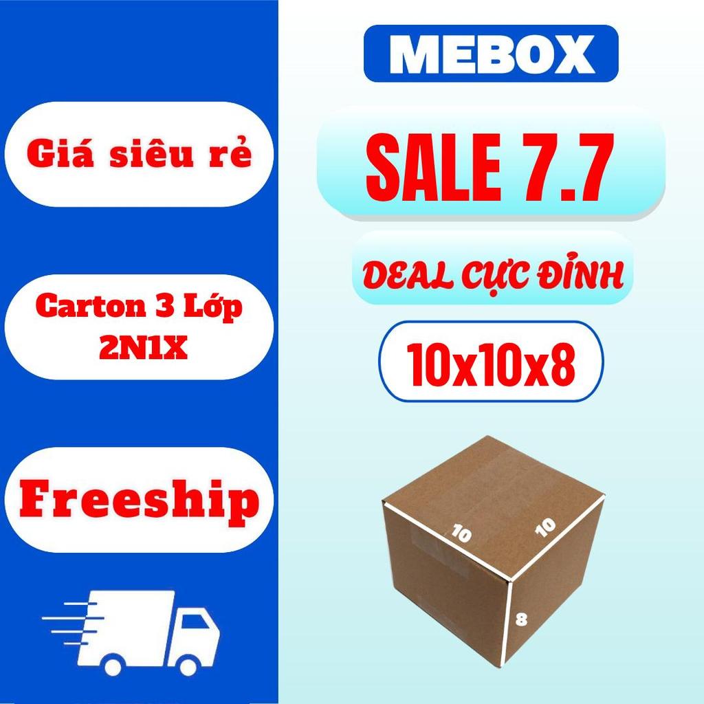 100 hộp carton gói hàng 10x10x8